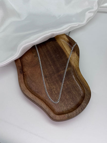 Curb Chain 925 Sterling Silver Rhodium Plated 2.5 mm