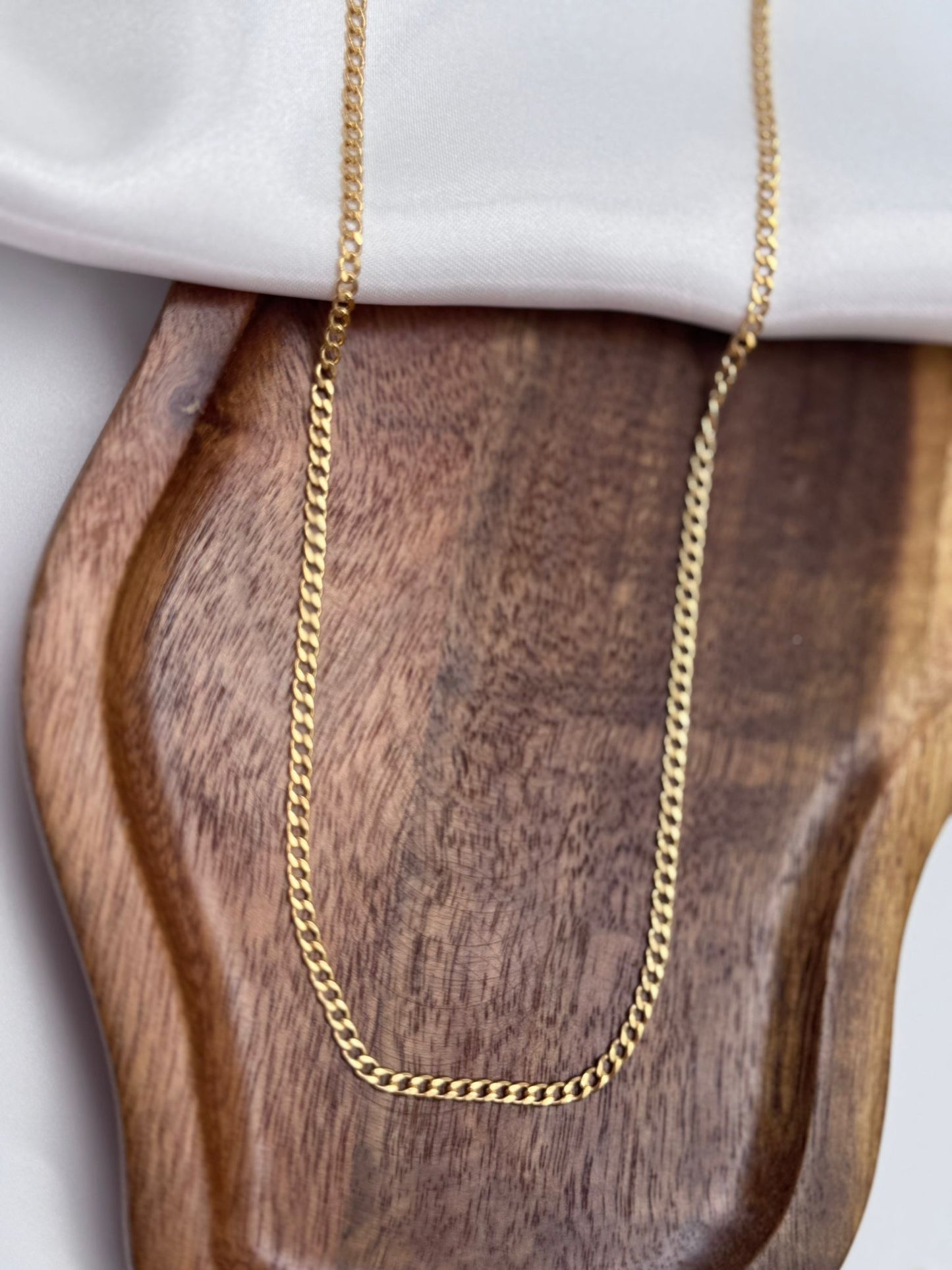 Curb Chain 925 Silver 18K Gold Plated 2.5 mm