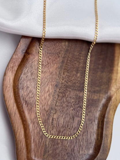 Curb Chain 925 Silver 18K Gold Plated 2.5 mm