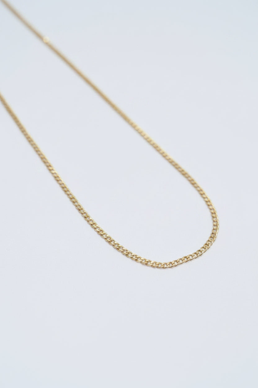 Curb Chain 925 Silver 18K Gold Plated 2.5 mm