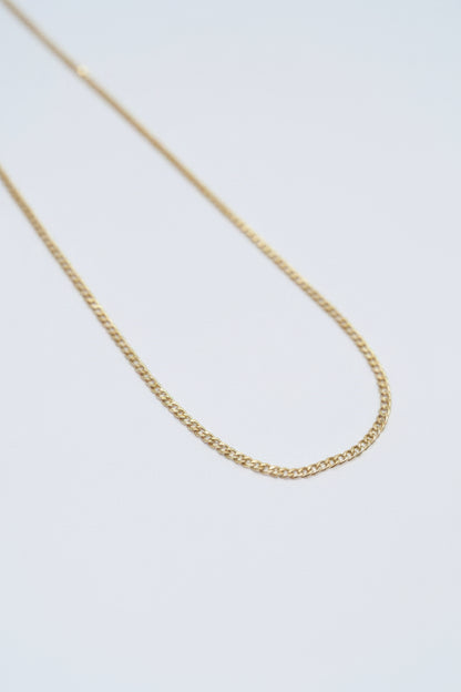 Curb Chain 925 Silver 18K Gold Plated 2.5 mm