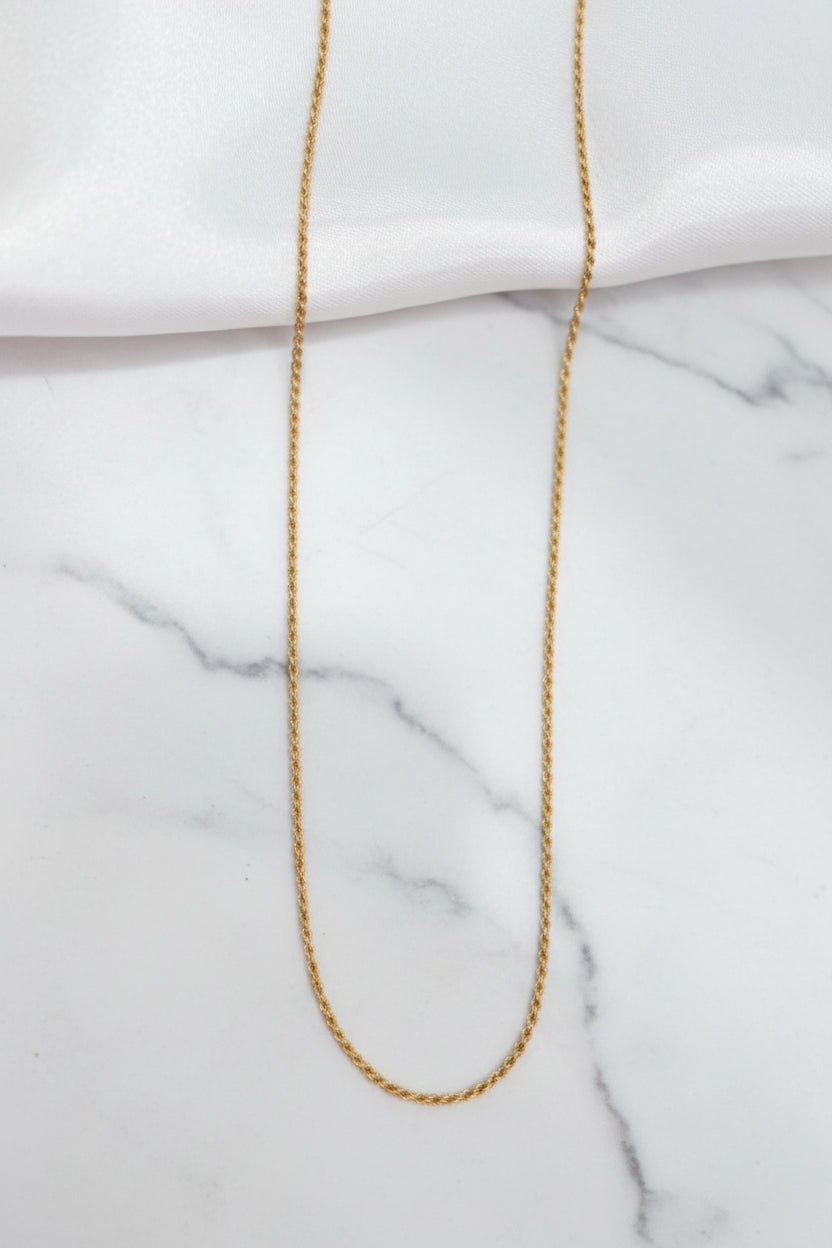 Rope Chain 925 Silver 18K Gold Plated 1.4 mm