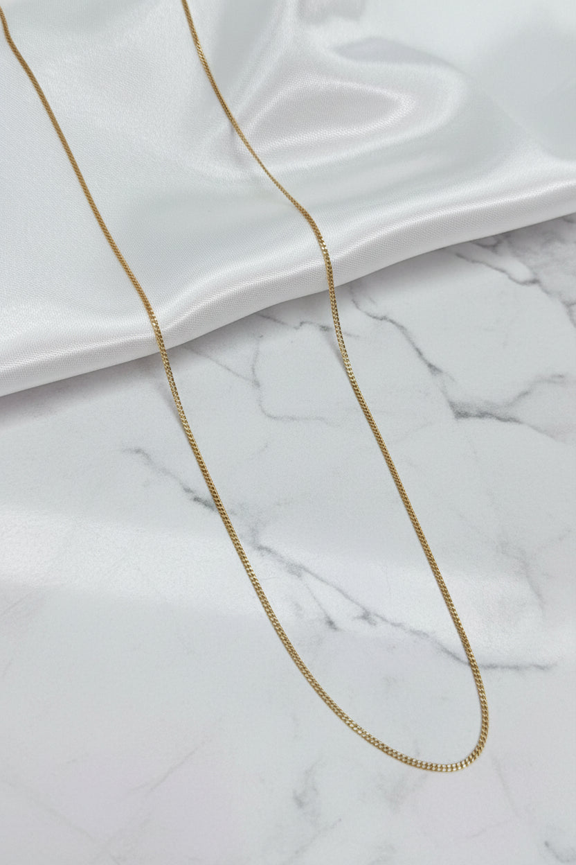 Curb Chain 925 Silver 18K Gold Plated 1.2 mm