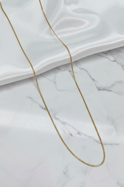 Curb Chain 925 Silver 18K Gold Plated 1.2 mm