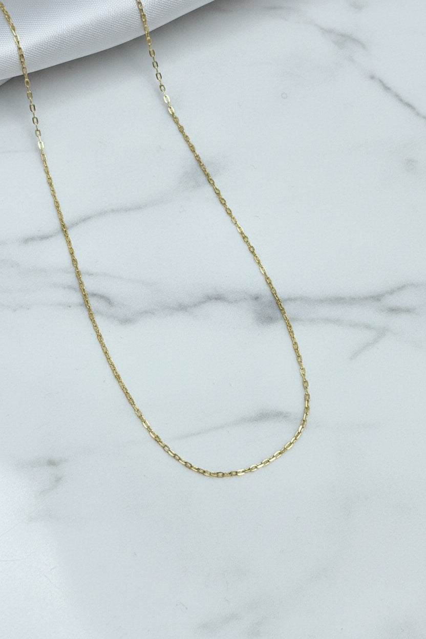 Anchor Chain 925 Sterling Silver 18K Gold Plated 1.2 mm
