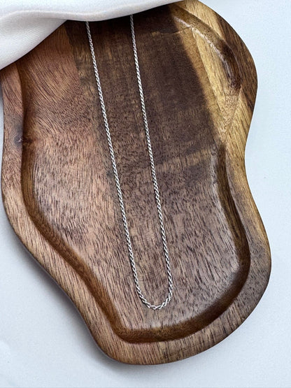 Rope Chain 925 Sterling Silver Rhodium Plated 1.4 mm