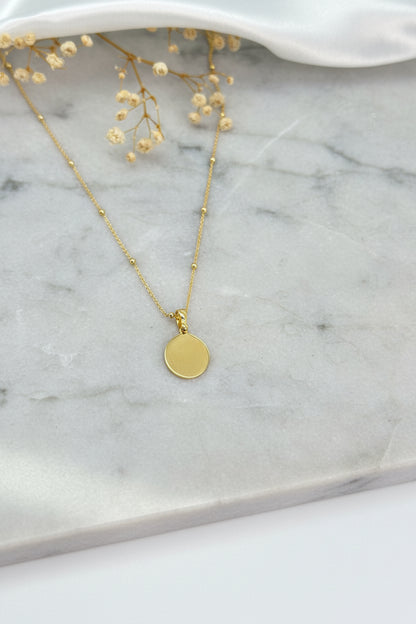 Personalized Engraved Necklace Birth Data Pendant Oval 12x15 mm 925 Silver 18K Vermeil Gold Plated