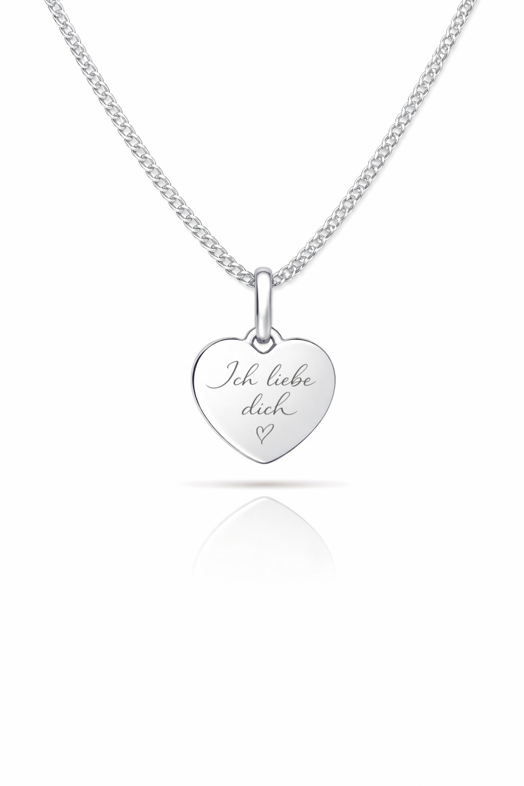 Heart Pendant Engraving Own Handwriting Personalized Engraved Necklace 925 Sterling Silver Rhodium Plated