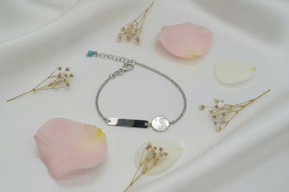 Personalized Children's Bracelet Madonna 925 Sterling Silver Rhodium Plated with Engraving Jewelry with Meaning