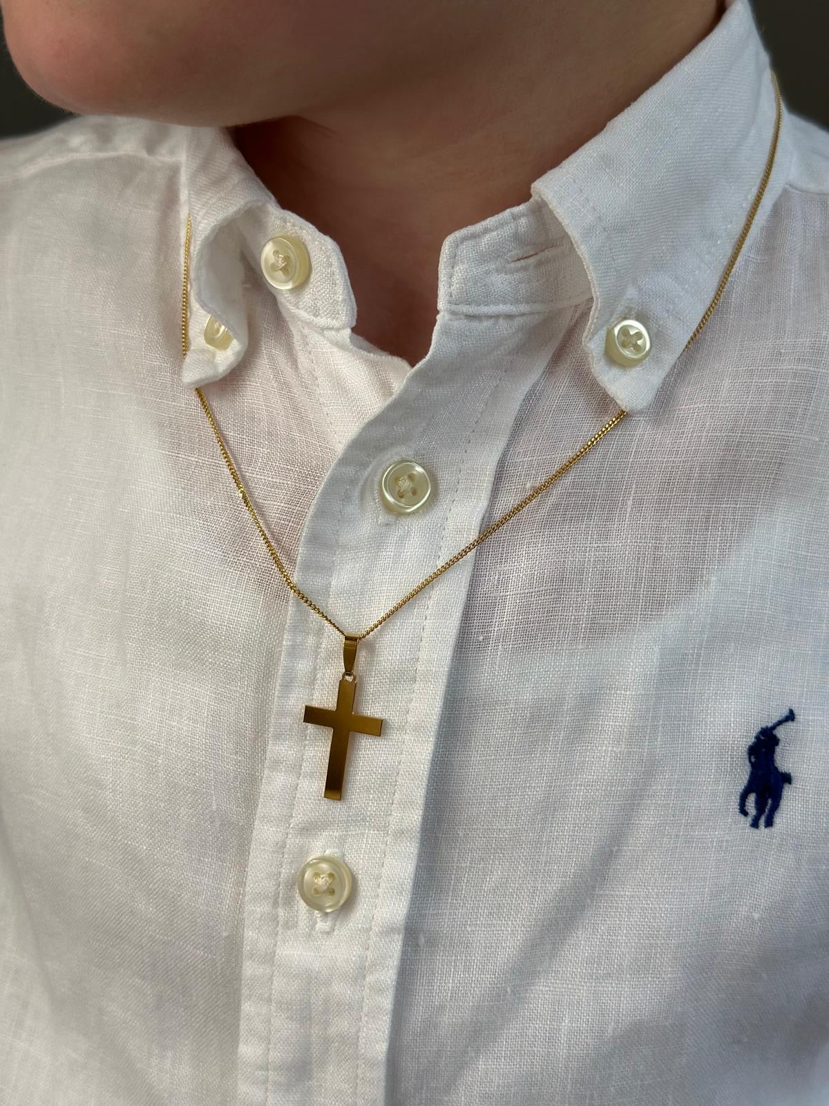 Personalized Cross Necklace Pendant Engraving 925 Silver 18K Gold Plated