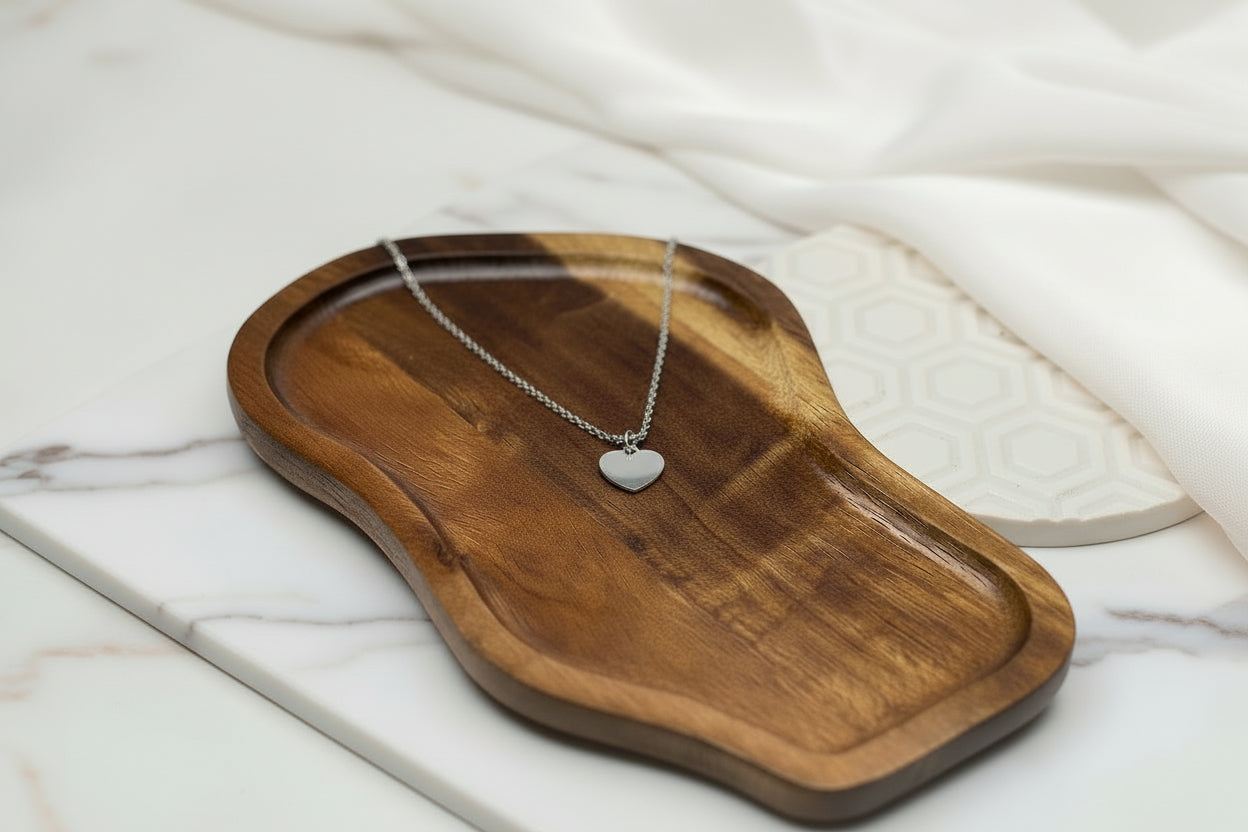 Personalized Necklace Heart Pendant Engraved Coordinates 925 Sterling Silver Rhodium Plated