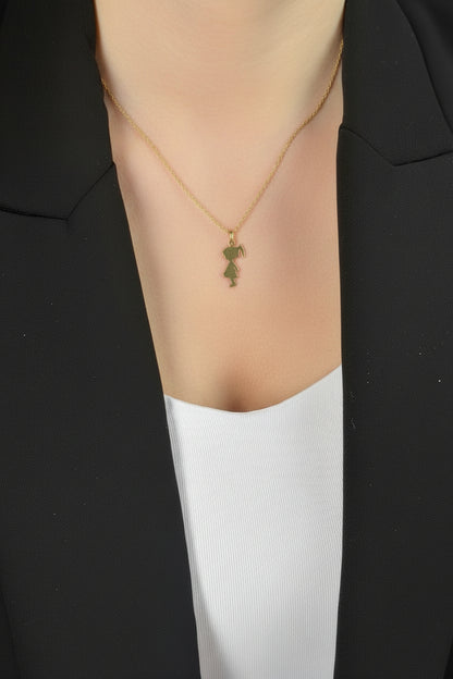 Personalized Girls Necklace Pendant Engraving 925 Silver 18K Gold Plated