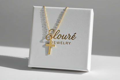 Personalized Cross Necklace Pendant Engraving 925 Silver 18K Gold Plated