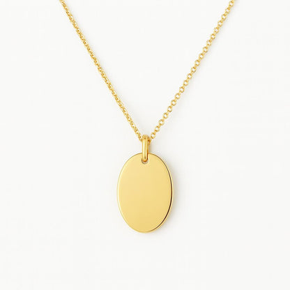 Personalized Necklace Engraving Oval Pendant 18 x 24 mm 925 Silver 18K Gold Plated