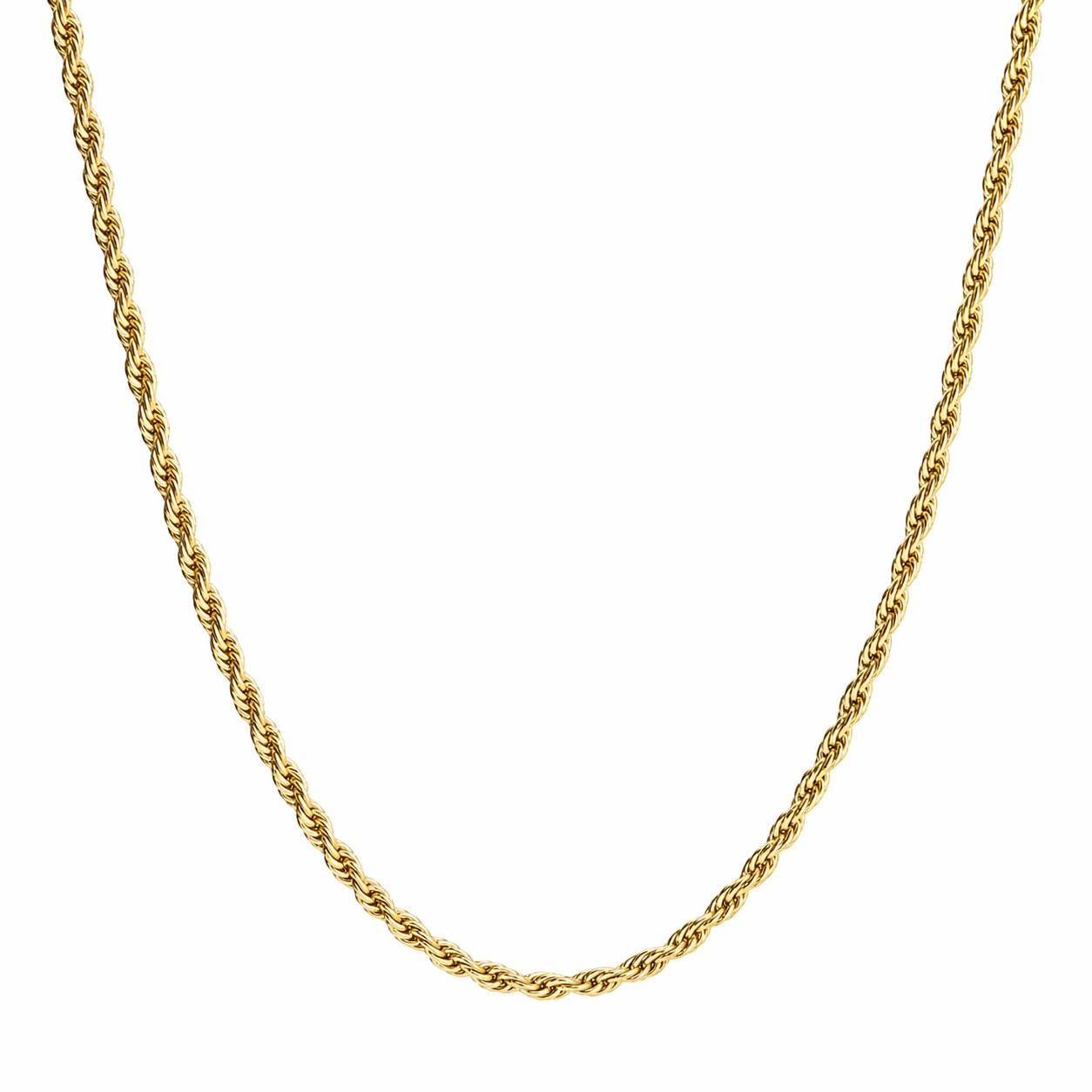Rope Chain 925 Silver 18K Gold Plated 1.4 mm