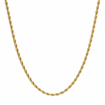 Rope Chain 925 Silver 18K Gold Plated 1.4 mm