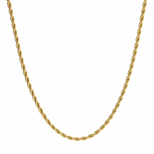 Rope Chain 925 Silver 18K Gold Plated 1.4 mm