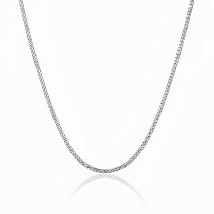 Curb Chain 925 Sterling Silver Rhodium Plated 2.5 mm